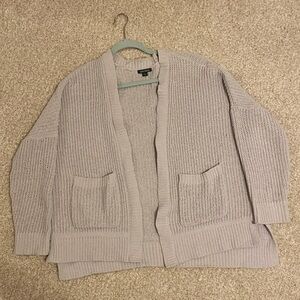 Gray knit cardigan sweater